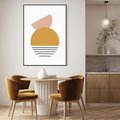 Obraz w ramie 70x100 - Kolory Przyszłości - kompozycja kół i kresek, ciepłe kolory - rama czarna