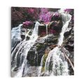 Obraz na płótnie 80x80 - Wodospad wśród majestatycznych gór - wodospad, góry