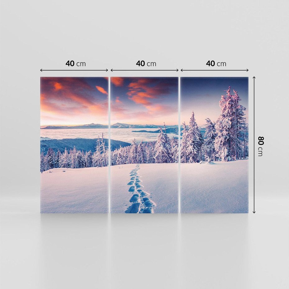 Obraz na płótnie 120x80 - Górska harmonia - zima, góry