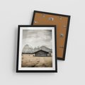 Plakat w ramie 40x50 - Surowa Przestrzeń i Górski Ustronny Azyl - chatka w górach, góry - rama czarna