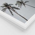 Zestaw obrazy w ramie 30x40 galeria - Plaża, palmy, relaks, typografia - rama biała