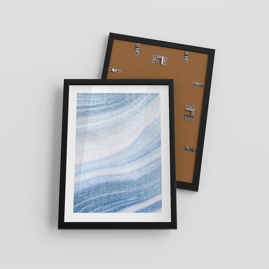 Plakat w ramie 30x40 - Abstrakcyjna akwarela - abstrakcja, akwarela - rama czarna