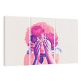 Obraz na płótnie 120x80 - Kwiaty we Włosach - różowa postać, grafika