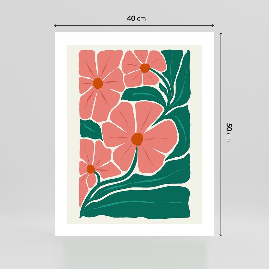Plakat bez ramy 40x50 - Energiczne Opowieści - kwiaty, sztuka nowoczesna