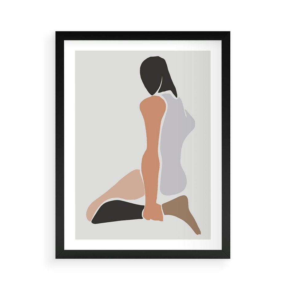 Plakat w ramie 50x70 - Widok Abstrakcyjny - abstrakcyjny obraz, minimalizm - rama czarna