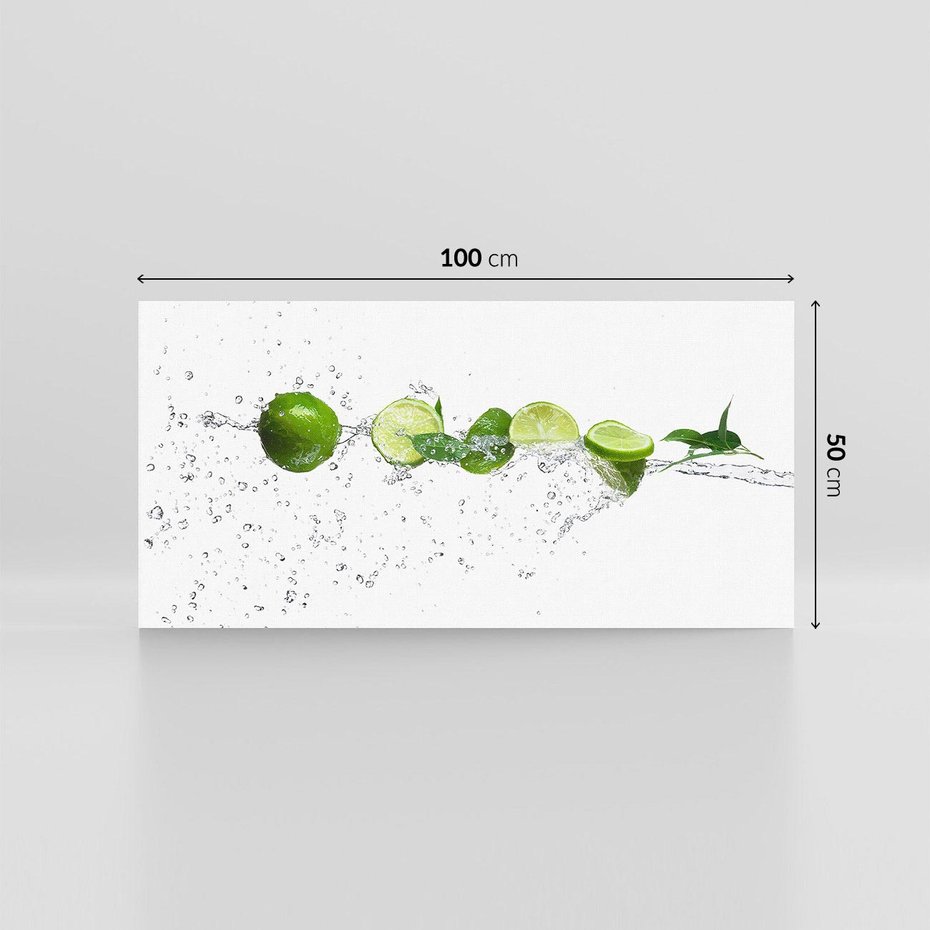 Obraz na płótnie 100x50 - Świeże limonki i woda - limonki, woda