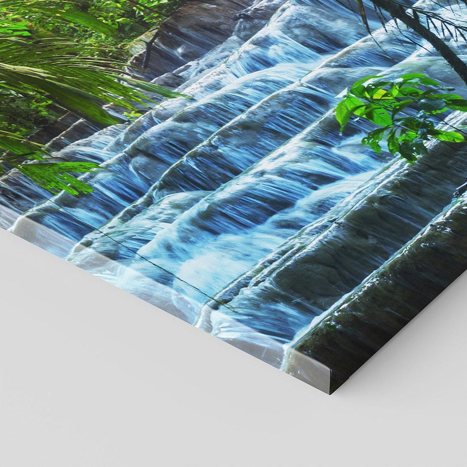 Obraz na płótnie 150x50 - Meksykański wodospad w lesie - wodospad, las