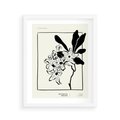 Plakat w ramie 40x50 - Kwiatowe przestrzenie - kwiat, grafika - rama biała