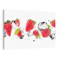 Obraz na płótnie 70x50 - Rajskie truskawki z wodą - truskawki, woda