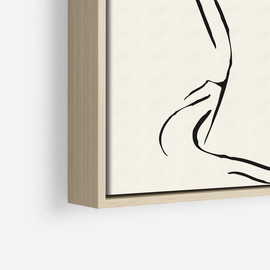 Obraz w ramie 50x50 - Migotliwa Symfonia - kobieta akt, minimalizm - rama drewno