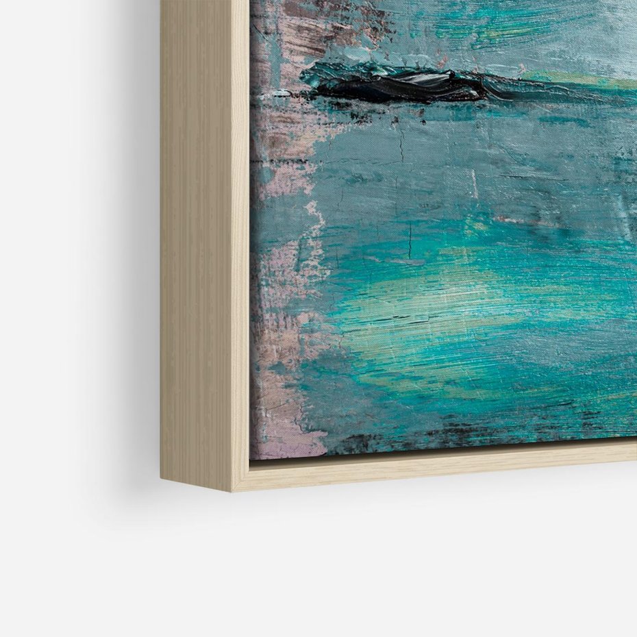 Obraz w ramie 50x50 - Odbicie utraconych barw - abstrakcja, niepokój - rama drewno
