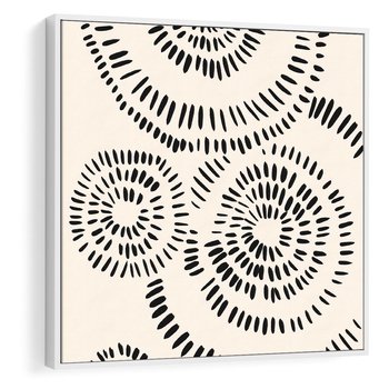 Obraz w ramie 50x50 - Abstrakcyjne Wnętrza - minimalistyczne kształty, odbicia - rama biała