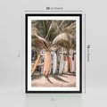 Plakat w ramie 50x70 - Surfingowy Raj - deski surfingowe, na plaży - rama czarna