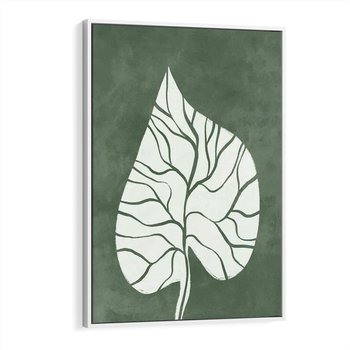 Obraz w ramie 70x100 - Migotliwe Wnętrze Zieleni - zielony plakat, roślinne motywy - rama biała