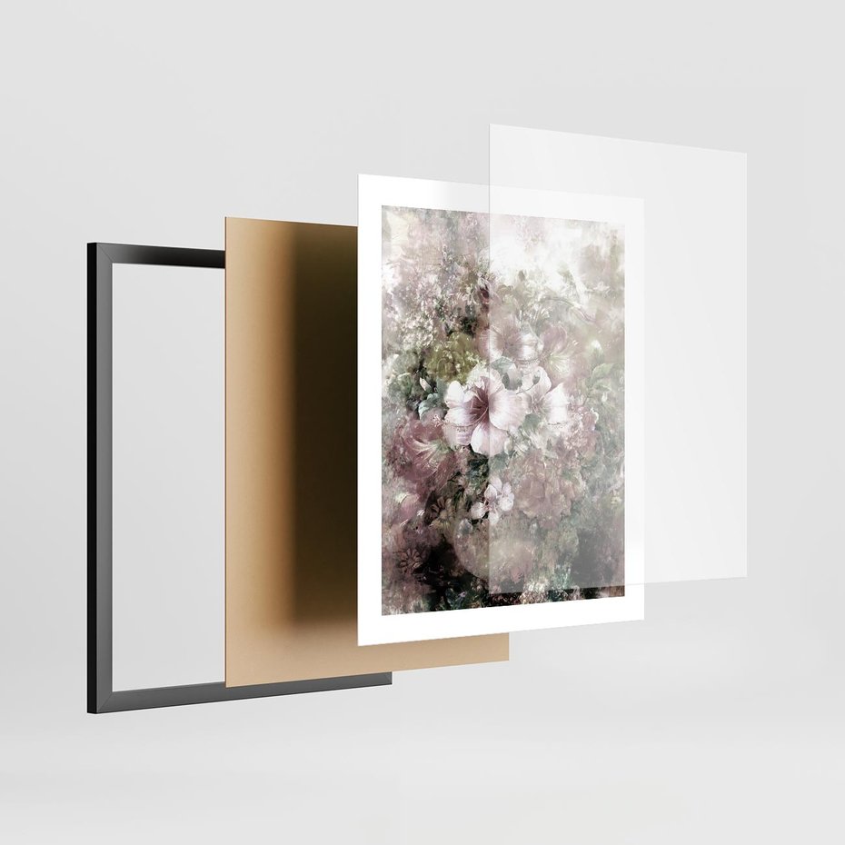 Plakat w ramie 40x50 - Piękno natury na płótnie - kwiaty, olejne - rama czarna