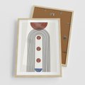 Plakat w ramie 50x70 - Symfonia Kształtów - nowoczesny plakat, styl midcentury - rama drewno