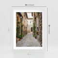 Plakat w ramie 40x50 - Urok Uliczki we Włoszech - uliczka, Włochy - rama biała