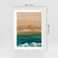 Plakat w ramie 30x40 - Nadbrzeżna Harmonia - plaża, morze - rama biała