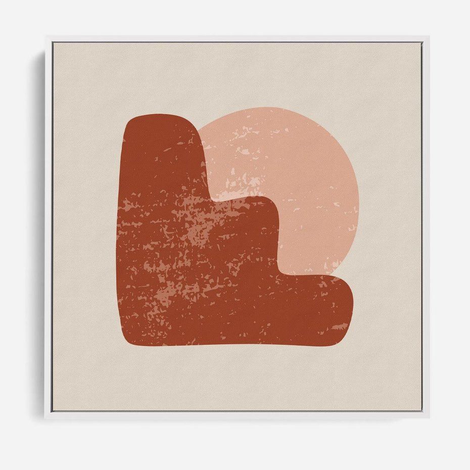 Obraz w ramie 80x80 - Przenikanie Granic - nowoczesny plakat, abstrakcyjne kształty - rama biała