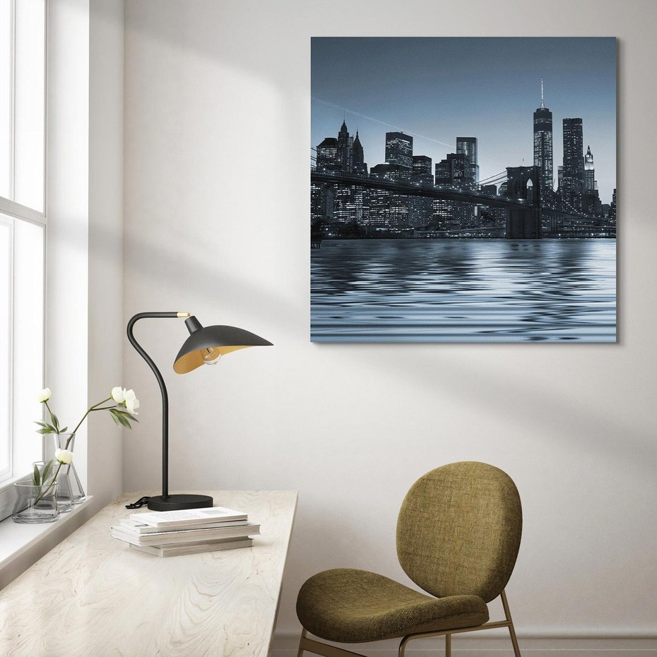 Obraz na płótnie 40x40 - Ikona Manhattanu: Most w Nowym Jorku - most, Nowy Jork