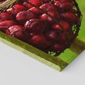 Obraz na płótnie 80x120 - Czereśnie w Koszyku Owocowy Skarb - czereśnie, koszyk