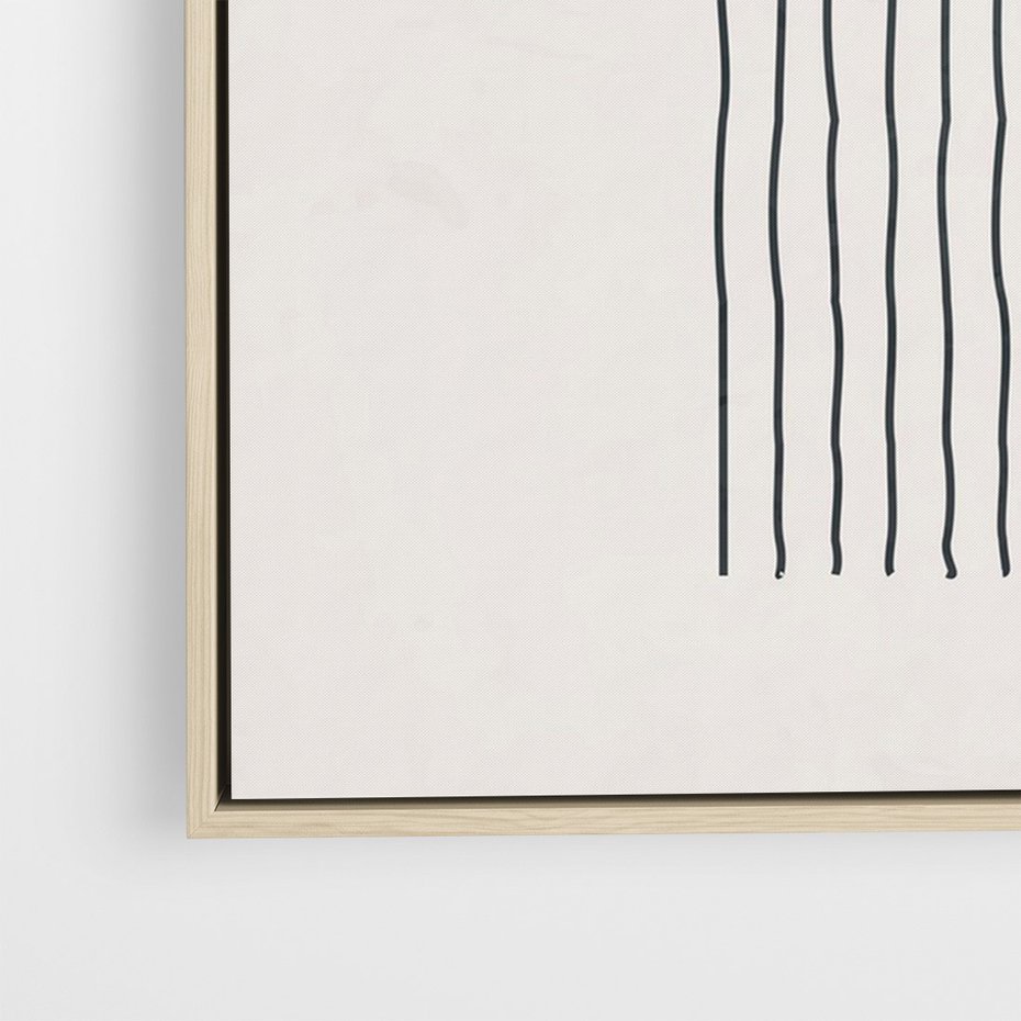 Obraz w ramie 80x120 - Bezczasowe Wspomnienia - abstrakcyjna akwarelowa plama, nieregularne kreski - rama drewno