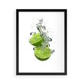 Plakat w ramie 50x70 - Kuchenne limonki na stole - limonki, kuchnia - rama czarna