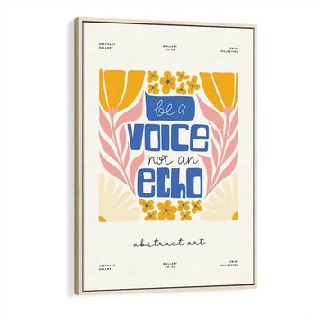 Obraz w ramie 80x120 - Złote Impulsy - typografia, kwiaty - rama drewno