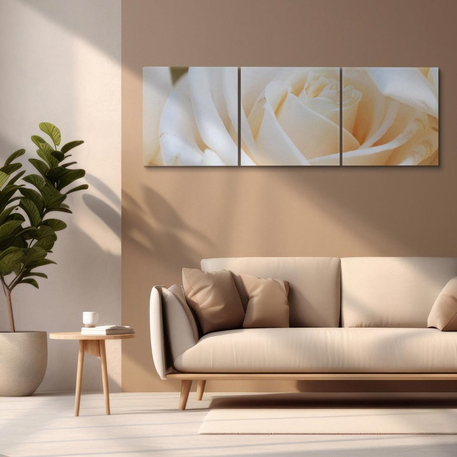 Obraz na płótnie 120x40 - Białe róże piękności - białe, róże