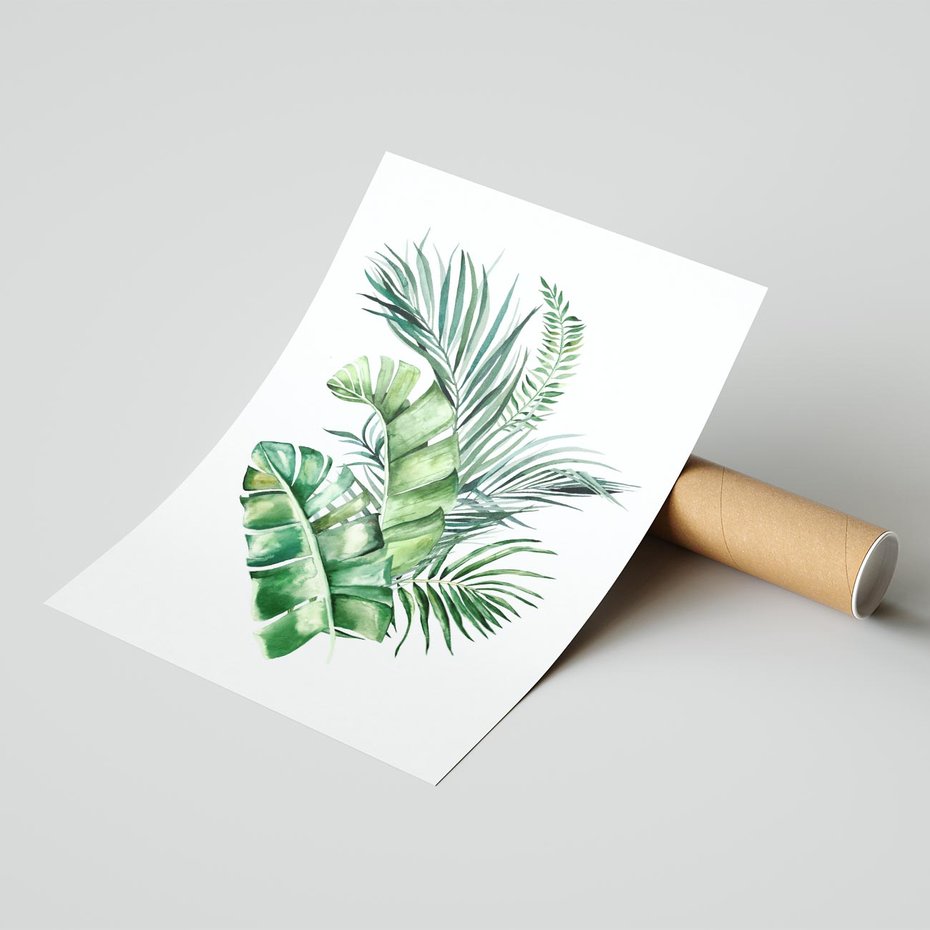 Plakat bez ramy 21x30 - Piękno Złotej Rośliny - złote, liście