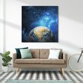 Obraz na płótnie 70x70 - Kosmiczne Horyzonty - Ziemia, kosmos
