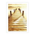 Plakat bez ramy 50x70 - Stary pomost w sepia - pomost, sepia