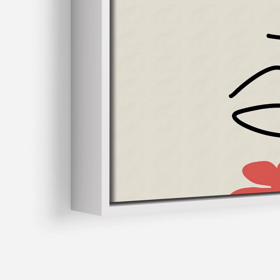 Obraz w ramie 50x50 - Impresje Plam - abstrakcyjny obraz, przypomina twarz - rama biała