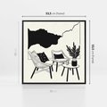 Obraz w ramie 50x50 - Boho Elegancja - boho wnętrze, salon - rama czarna