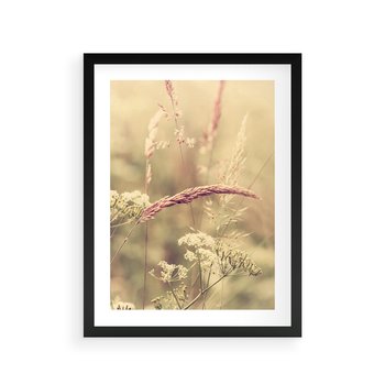 Plakat w ramie 30x40 - Boho Wizja - suszone, trawy - rama czarna