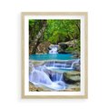 Plakat w ramie 50x70 - Siła Rzeki i Urok Wodospadu - rzeka, wodospad - rama drewno
