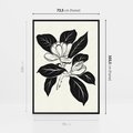 Obraz w ramie 70x100 - Spojrzenie w kształty kwiatów - kwiaty magnolii, minimalizm - rama czarna