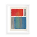 Plakat w ramie 50x70 - Kolorowe Spektrum - kolorowa geometria, prostokąty w intensywnych kształtach i czarne kreski - rama biała