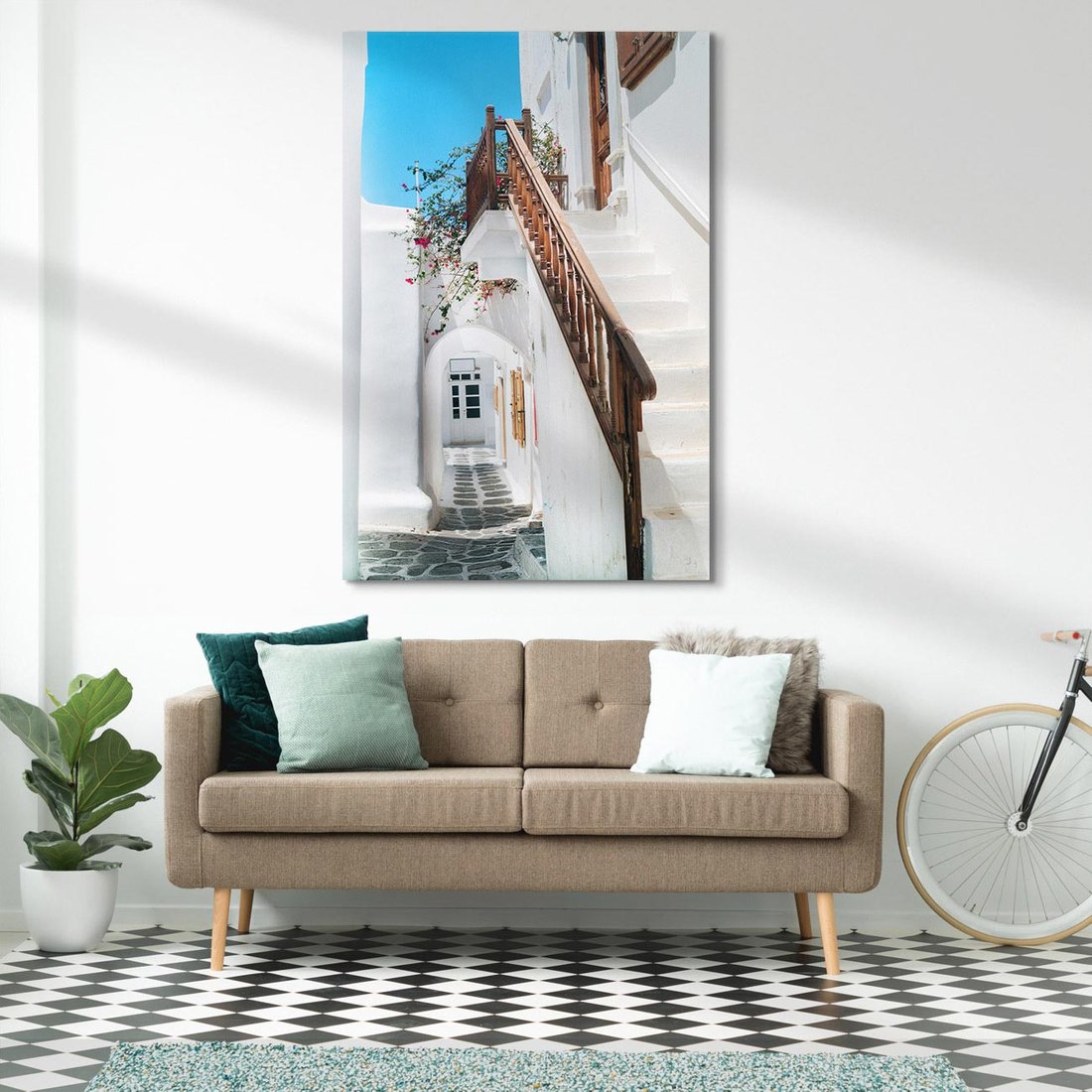 Obraz na płótnie 80x120 - Schody Uliczką W dół - schody, uliczka