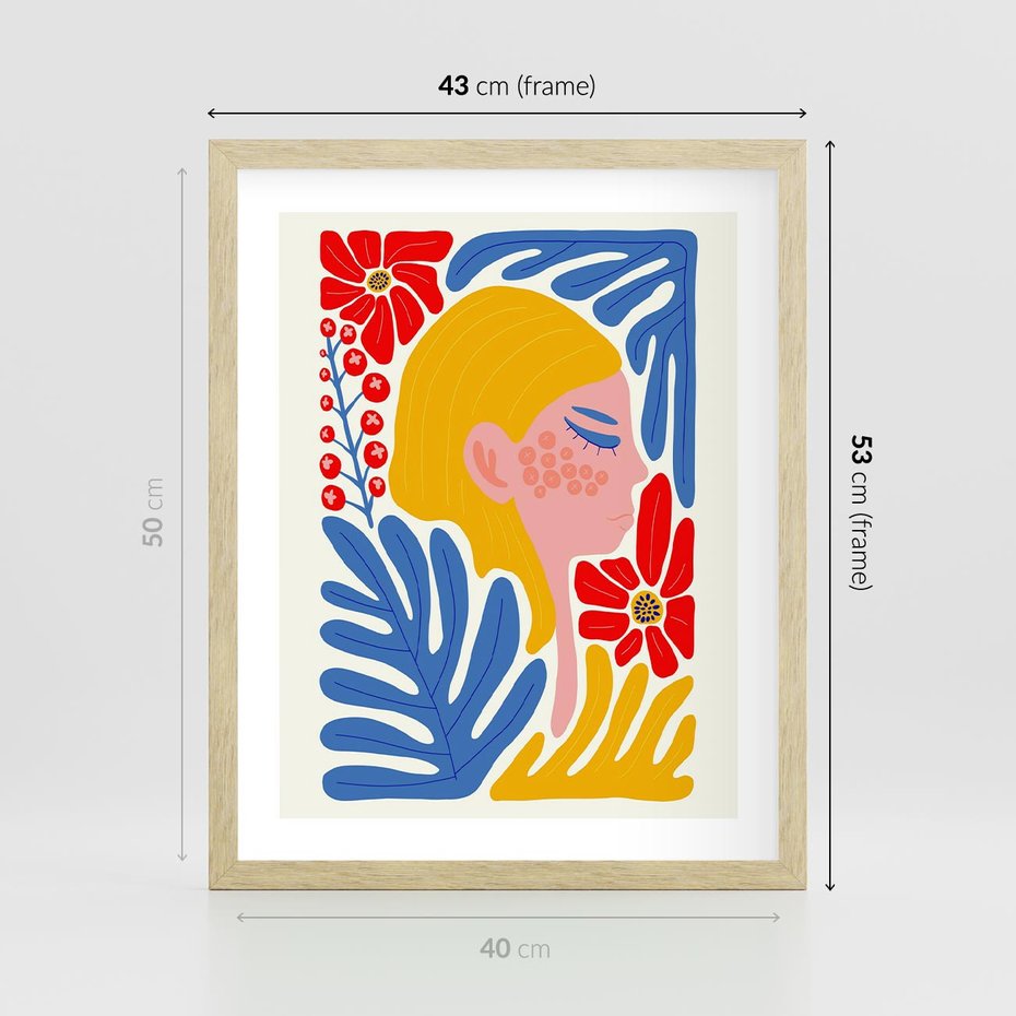 Plakat w ramie 40x50 - Kolorowe Rytmy - kobieca sztuka, abstrakcja - rama drewno