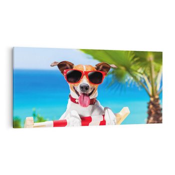 Obraz na płótnie 100x50 - Wakacyjny pies: Słoneczne przygody - pies, wakacje