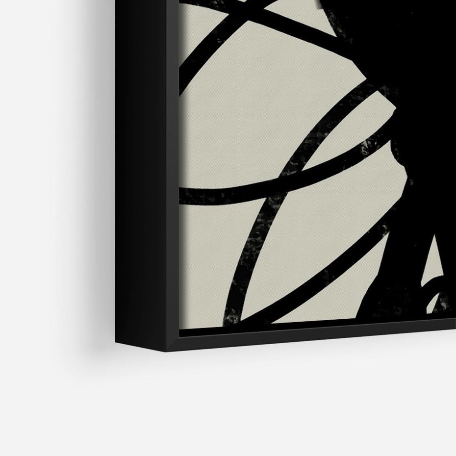 Obraz w ramie 50x50 - Modernistyczne Refleksje - abstrakcja, mroczny klimat - rama czarna