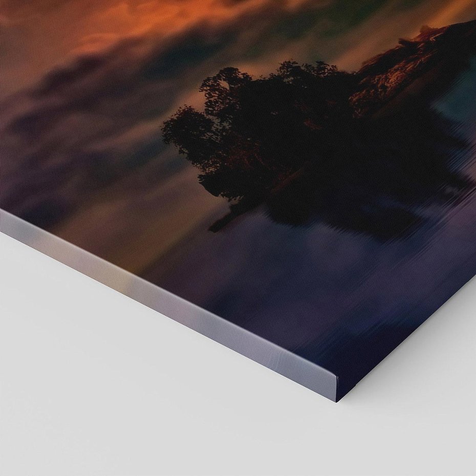 Obraz na płótnie 120x40 - Burza nad morzem z piorunem - burza, piorun