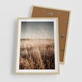 Plakat w ramie 50x70 - Sucha Trawa w Odcieniach Sepii - suche trawy, łąka odcienie beżu - rama drewno