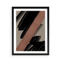 Plakat w ramie 50x70 - Mroczne Refrakcje - abstrakcja, czarne splatane linie - rama czarna