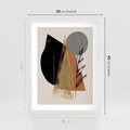 Plakat w ramie 30x40 - Wibracje Barw Ziemi - abstrakcyjny obraz, dziwne formy - rama biała