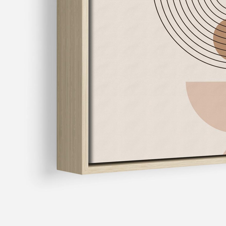 Obraz w ramie 50x50 - Strukturalne Kształty Postępu - boho plakat, minimalizm - rama drewno