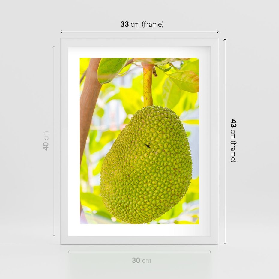 Plakat w ramie 30x40 - Tropikalny raj nad morzem - tropikalny, owoc - rama biała