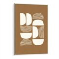 Obraz w ramie 50x70 - Wewnętrzne Spektrum - geometryczne boho kształty na brązowym, karmelowym tle - rama drewno