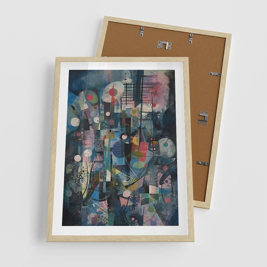Plakat w ramie 50x70 - Rozbijając Granice Kreatywności - abstrakcyjny obraz, sztuka abstrakcji - rama drewno
